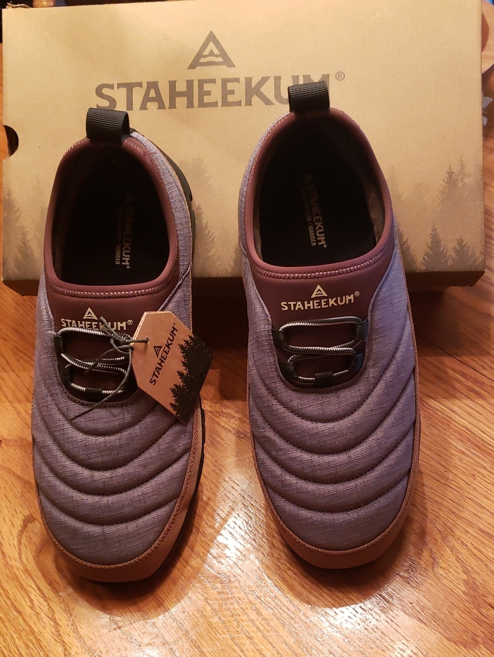 Staheekum Men's Quilted Slip-On Loafers in Purple Brown
